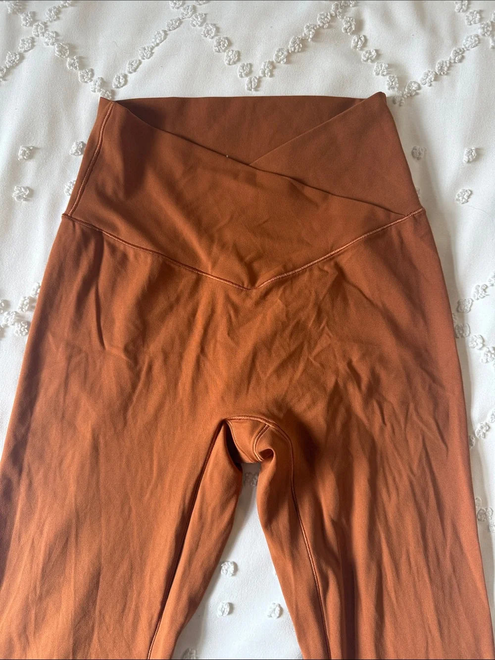 Sunzel Rust Brown High-Waist Flared Leg Yoga Pants Size Small